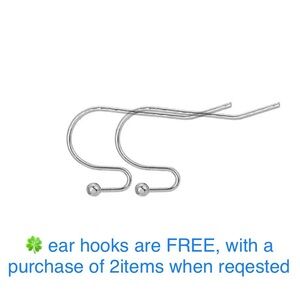 1pair Earrings base Ear lob hooks for a charm dangle or a bid Silver FREE